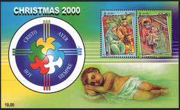 CHRISTMAS 2000 - VISITATION LABAL STAMP SHEET -  POPE JOHN PAUL II BLOCK NOT HINGED SOUVENIR 12.1 - Papi