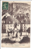 BELFORT  Monument Des 3 Siéges, Lion Et Château  Circulé 1920 (car) - Belfort – Siège De Belfort