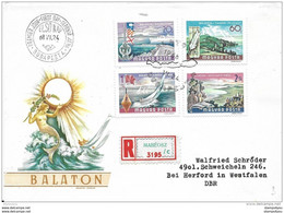 83 - 33 - Enveloppe Recommandée De Hongrie "Balaton" Avec Oblit Spéciale 1968 - Cartas & Documentos