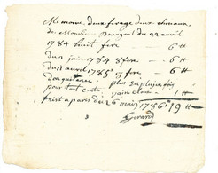 Facture Pour Ferrage De Chevaux 22 Avril 1784 - ... - 1799