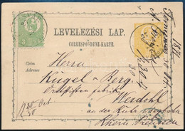 1871 2kr Díjjegyes Levelezőlap Látványosan Képbe Fogazott Kőnyomat 3kr Bélyeggel Kiegészítve, "(TEMES)VÁR / VÁROS" - Wer - Other & Unclassified