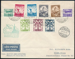 1933 Repülő (II.) Sor Légi Posta Levélen "WIPA REPÜLÉS BUDAPEST- WIEN" Alkalmi Bélyegzéssel - Other & Unclassified