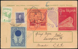 1933 Első Magyarországi Ballonposta Levelezőlap Eperjesre - Other & Unclassified