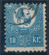 O 1871 Kőnyomat 10kr Kék, Mindkét Irányban Elfogazva (26.500) Certificate: Ferchenbauer - Other & Unclassified