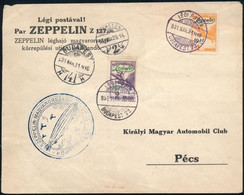 1931 Zeppelin Magyarországi Körrepülés Levél Teljes Zeppelin Sorral (min. 28.000) - Other & Unclassified