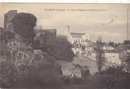 85. TALMONT SAINT HILAIRE. CPA. LE VIEUX CHÂTEAU ET LE CHAMP DE FOIRE.  ANIMATION. ANNÉE 1913 + TEXTE - Talmont Saint Hilaire