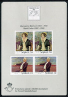 NORWAY 1982 Writers Imperforate Block MNH / **.  Michel Block 4 - Unused Stamps