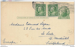 73 - 30 - Entier Postal Envoyée De Stanford En Suisse 1927 - 1921-40