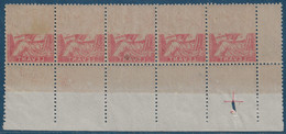 France Colonies Françaises LEVANT N°14** Bande De 5 CDFeuille Variété Recto Verso Partiel Superbe Frais & Signé Calves - Neufs