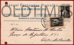 PORTUGAL - ESMORIZ - CORTEGAÇA - MANUEL FERNANDES RAMALHO - FABRICA DE CORDOARIA - APRESTES NAUTICOS - 1930 ADV. PC - Aveiro