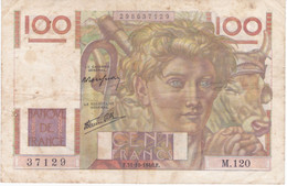 100 FRANCS Jeune Paysan  31 Octobre 1946 N°  37129   M.120 - 100 F 1945-1954 ''Jeune Paysan''