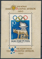 ** 1960 Olimpia Róma Blokk (6.000) (törött Sarok, Ujjlenyomat / Corner Fold, Finger Print) - Other & Unclassified