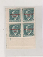 SLOVAKIA 1939 50 H  Bloc Of 4 Plate Nr MNH - Storia Postale