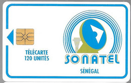 CARTE-PUCE-SENEGAL-120U-GEMA-SONATEL-V°2 Arrondi De 120U-Sans N°-UTILISE-TBE - Sénégal