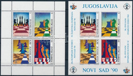 ** 1990 Sakk-olimpia Fogazott és Vágott Blokk, Chess Olympics Perforated And Imperforated Block Mi 38-39 - Other & Unclassified