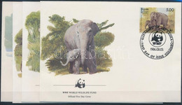 1986 WWF: Elefánt Négyescsík Mi 753-756 4 Db FDC-n - Other & Unclassified