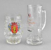 2 Db Német Söröskorsó, Formába öntött üveg, 0,2 L, M: 12 Cm, 16 Cm - Glass & Crystal