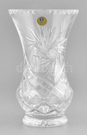 Lengyel ólomkristály Váza, Dúsan Csiszolt, Hibátlan, Etikettel Jelzett, M:24cm - Glass & Crystal