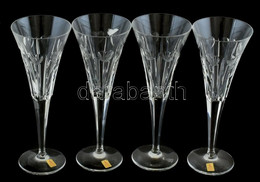 Nachtmann Német Csiszolt Kristály Pezsgőspohár, 4db, Szívecske Mintával, Etikettel Jelzett, Hibátlan, M:23,5cm - Glass & Crystal