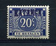 KATANGA- BELGISCH CONGO Tax 20 Cent Hand Overprinted  MINT NEVER HINGED - Katanga