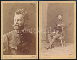 Cca 1870 Katonaportré, 2 Db Keményhátú Fotó Weisz Károly Aradi Műterméből, 10,5×6 Cm - Other & Unclassified