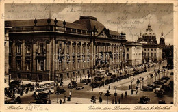 T2/T3 Berlin, Unter Den Linden, Staatsbibliothek / Boulevard, State Library, Automobiles, Double-decker Autobus With Cig - Unclassified