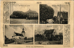 * T2 1910 Kersbach, Pfarrhaus, Kirche, Hauptstrasse, Gasthaus Zur Linde / Parish, Church, Main Street, Hotel. Art Nouvea - Unclassified