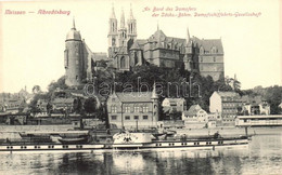 ** T1/T2 Meissen, Albertschburg, An Bord Des Dampfers Des Sachs.-Böhm. Dampfschiffahrts-Gesellschaft / Castle, Steamship - Unclassified