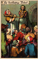 ** T2/T3 Für Streitsüchtige Weiber / For Quarrelsome Women. Humorous German Litho Art Postcard S: Ad. J. (EK) - Unclassified