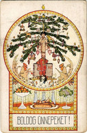 T3 1921 Boldog Ünnepeket! Magyar Rotophot Nr. 925. / Hungarian Christmas Greeting Art Postcard. Art Nouveau S: Nagy Sánd - Unclassified