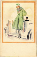 * T2 Előkelő Hölgy Autóval / Lady With Automobile. Excelsior 2995. - Unclassified