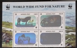 (WWF-278) W.W.F. Mongolia MNH Horse Hologram Stamps 2000 - Ongebruikt
