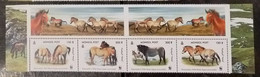 (WWF-277) W.W.F. Mongolia Horse MNH Perf Strip Stamps 2000 - Ongebruikt