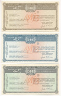 ~1960-1970. Magyar Nemzeti Bank Utazási Csekkjeinek Kitöltetlen, Perforált "MINTA" Darabjai 100Ft - 200Ft - 500Ft-os Cím - Unclassified