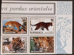 (WWF-245) W.W.F. North Korea Amur Leopard Worldwide Conservation MNH Perf Stamps In Block 1998 - Ongebruikt