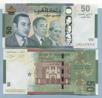 Billet De 50 Dirhams 50ème Anniversaire Bank Al-Maghrib  03  578910 - Marokko