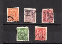 Danemark: Service  Lot De 5 Valeurs N° 4,5,7,8,9 Oblitérés Année (1875-1902) - Oficiales