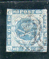 Danemark: Année (1854-1864) N° 3 Oblitéré - Dienstmarken