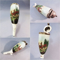 + TÊTE FOURNEAU DE PIPE DE CHASSEUR EN FAÏENCE+ Tabac Fumeur Cerf Biche - Porcelain Pipes