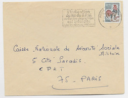 COQ DECARIS 30C LETTRE MECANIQUE POSTE AUX ARMEES 18.9.65 + MENTION AU DPS SP 69019 F.F.A. - 1962-1965 Gallo De Decaris