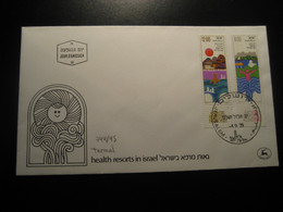 JERUSALEM 1979 Yvert 744/5 Resorts Dead Sea Tiberias Hot Springs Thermal Health Sante FDC Cancel Cover ISRAEL - Termalismo