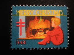 1948 Merry Christmas Tuberculosis TB Poster Stamp Vignette USA Label - Zonder Classificatie