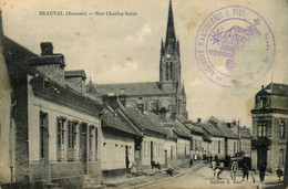 Beauval * Rue Charles Saint * Cachet Militaire 9ème Régiment D'artillerie à Pied - Beauval