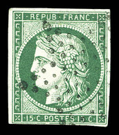 O N°2c, 15c Vert Bouteille Obl étoile De Paris. TB. R. (signé Scheller/certificat)  Qualité: Oblitéré  Cote: 2800 Euros - 1849-1850 Ceres