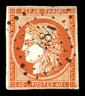 O N°5, 40c Orange Obl Pc. TB (signé Calves)  Qualité: Oblitéré  Cote: 500 Euros - 1849-1850 Ceres