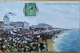 Carte Postale - Worthing - La Mise à L'eau Du Canot De Sauvetage - 1913 - Worthing