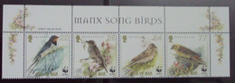 (WWF-272) W.W.F. Isle Of Man Bird MNH Strip Stamps With Top Margin 2000 - Ongebruikt