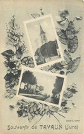 TAVAUX - Carte Souvenir Multi-vues, L'église, La Gare. - Tavaux