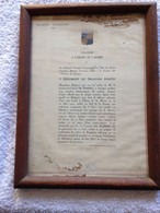 Cadre Citation à L'ordre De L'armée 3è Régiment Dragons Portés Portés 39-45 Ww2 - 1939-45