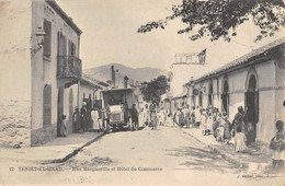 CPA ALGERIE TENIET EL HAAD RUE MARGUERITTE ET HOTEL DU COMMERCE - Sonstige & Ohne Zuordnung